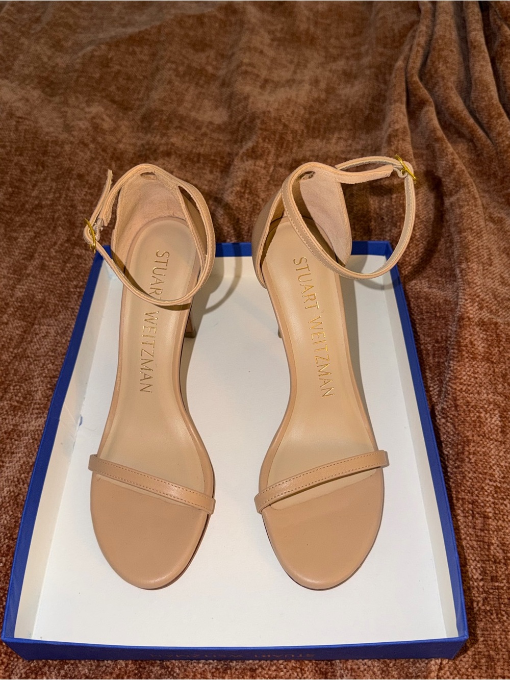 Stuart Weitzman Beige Nude Ankle-Strap Heels